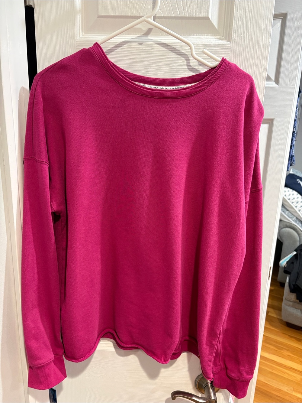 Peace Love World French Terry Crew Neck Pullover Sweatshirt M